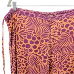 Sundance  Orange Purple Floral Abstract Print Pull on Pants Coastal Lagenlook M Photo 2
