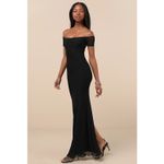 Lulus Faizah Black Mesh Off Photo 8