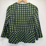 Blue Lime Green Woven Silk Blend Boucle Tweed Tailored Peplum Jacket Austin Reed Size 10 Photo 5