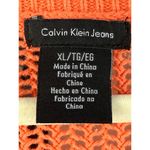 Calvin Klein Jeans Y2K VTG Sweater Open Knit Mesh Pullover Orange Beach Photo 2