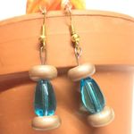Dangle earrings MunandMe handmade blue beads Photo 1