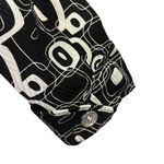 Erin London Double Breasted Geometric Print Belted Pea Coat Jacket Womens Medium Black Photo 10