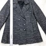 Spiegel Vintage  Black Silver Metallic 3 Button Double Breasted Peacoat Size 10 Photo 2