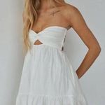 American Threads white savannah strapless twist front mini  Photo 0