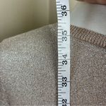 BCBGMAXAZRIA  Gold Metallic Tiered Ruffle Sweater Dress Large Holiday Cocktail Photo 5