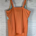 Lands' End Womens Square Neck Underwire Tankini Sunburst Orange $60 Size 16 Photo 1