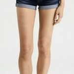 American Eagle  High Rise Shortie Micro Mini Dark Wash Shorts Sz 6 Super Stretch Photo 0