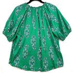 Knox Rose S Green Paisley Peasant Top Boho Floral Puff Sleeve Cottagecore Photo 2