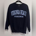 Virginia Beach Vintage Navy Blue Crewneck Sweatshirt. Unisex. Adult Size M. EUC Size M Photo 0