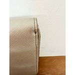 Prada Gray Beige Saffiano 100% Leather Zip Around Continental Wallet Women's Photo 8