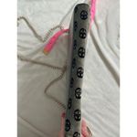 Vintage Bon Goût 70s Velvet Logo Crossbody Gray Black Silver Chain Leather Photo 11