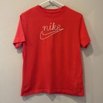 Nike Red Short Sleeve Tee with Iconic Logo Embroidered Size Medium M RARE Photo 1
