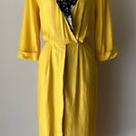 Danny & Nicole sz L silk/rayon yellow midi dress Photo 0