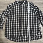 Lane Bryant Shirt Plus Sz 22/24 LS Black Plaid Shacket Pockets Roll Tab Sleeve Photo 9