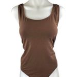 SKIMS Women Brown Sleeveless Scoop Neck Thong Cami Tank Bodysuit Top Size 3XL Photo 0