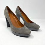 Calvin Klein Gray Suede Snakeskin Malissa Platform High Heels shoes womens 10 Photo 2