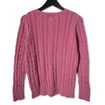 st. john's bay Cable Knit Sweater Womens Medium Dusty Pink Crewneck Winter Ski Photo 1