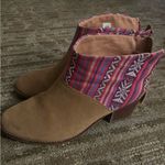 Toms womens Tan Ankle Boots with serape western Pattern Photo 1