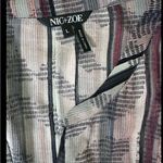 Nic+Zoe  100% Silk  Multi Painted Stripe Top Shirt Button Down Long Sleeve Size L Photo 6