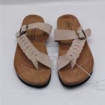 White Mountain Happier Footbed Sandals Minimalist Shoes Women's Size 6M Beige Photo 1
