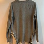Black Orchid NWT  Grey Ruffled Raw Hem Pullover Sweatshirt Size M Photo 2