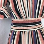 Band of Gypsies Pink Striped Side Wrap Short Sleeve Dress S NEW Photo 3