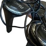 Paige  Viola Black Snake Embossed Leather Heels Strappy Ankle Tie Size 7.5 Womens Photo 6