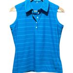 Nike  Dri Fit Blue White Striped Golf Polo Tank Top Size Small Photo 0