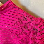 Valentine fuchsia pink backless lace crop top with wraparound sash, size L Size L Photo 4