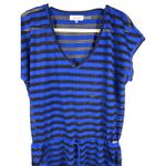 Calvin Klein  Mesh Stripe Tunic Swim Drawstring‎ Pockets Cover-Up Size Photo 4