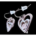 Handmade Heart Earrings Valentine' s Open Cut Triple Designs Dangle Hoo… Photo 3