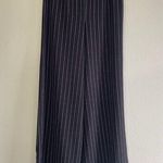 High Rise Size Small White & Red Pin Stripe Wide Leg Dress Pant Office Academia Black Photo 0