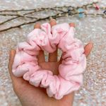 CHUBBY Scrunchie Soft Pink Stars Minky Fleece Thick Scrunchie Hair Tie Hair Accessories Photo 2