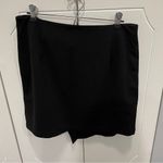 Allegra K NWT Black High Waist Faux Leather Asymmetrical Hem Mini Skirt Photo 3