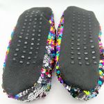 Rainbow Sequin Faux Sherpa Lined Slippers Size 5 Small Photo 3