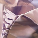 Purple Full Length One Shoulder Chiffon Formal Dress Corset Back Leg Slit Size 6 Photo 9