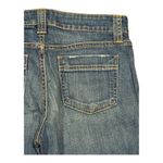 Gap Curvy Low Rise blue wide leg jeans yellow & orange stitching size 30" Waist Photo 7