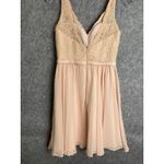 Mori Lee Lace Bodice Dress Chiffon Party Cocktail Pastel Pink Blush Sleeveless 6 Photo 4