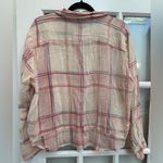Anthropologie Holding Horses Pink Pocket Blushed Plaid Buttondown Shirt Size L Photo 4