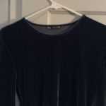 ZARA Size Small Deep Blue Velvet soft feel bodysuit womens Photo 1