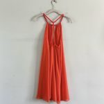 Alice + Olivia  Katey Tangerine Orange Chiffon Braided Halter Dress Photo 4