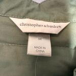 Christopher & Banks New  Jacket Sage Green Quilted Snap Barn Coat Pockets Cotton Photo 5