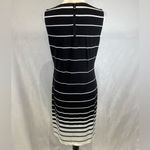 CHAUS NEW YORK Chaus black and white multi stripe stretchy sheath dress size small Photo 3