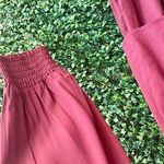 Bobi NWT- Black Long Sleeved Dress in Wine | Tiered | Smocked Stretch Waist Photo 7