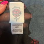 In Bloom jonquil Black Sheer short robe with Red Floral Detail no belt Medium Photo 2