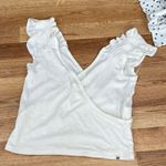 Billabong white / Cream ribbed cris-cross crop tank with Ruffled Sleeves medium Photo 2