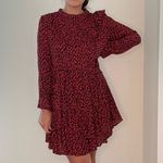 ZARA  Red and Black Long Sleeve Dress Photo 1