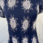 Henri Bendel Vintage 1990's Navy Blue Floral Dress Photo 2