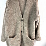Lovestitch  M/L Oversized Knotted Knit Long Pocketed Cardigan Sweater in Taupe Photo 0