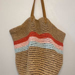 Hearth & Hand with Magnolia Women’s Stylish Tan Multicolor Woven Tote Large Bag Photo 0